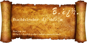 Buchbinder Ádám névjegykártya